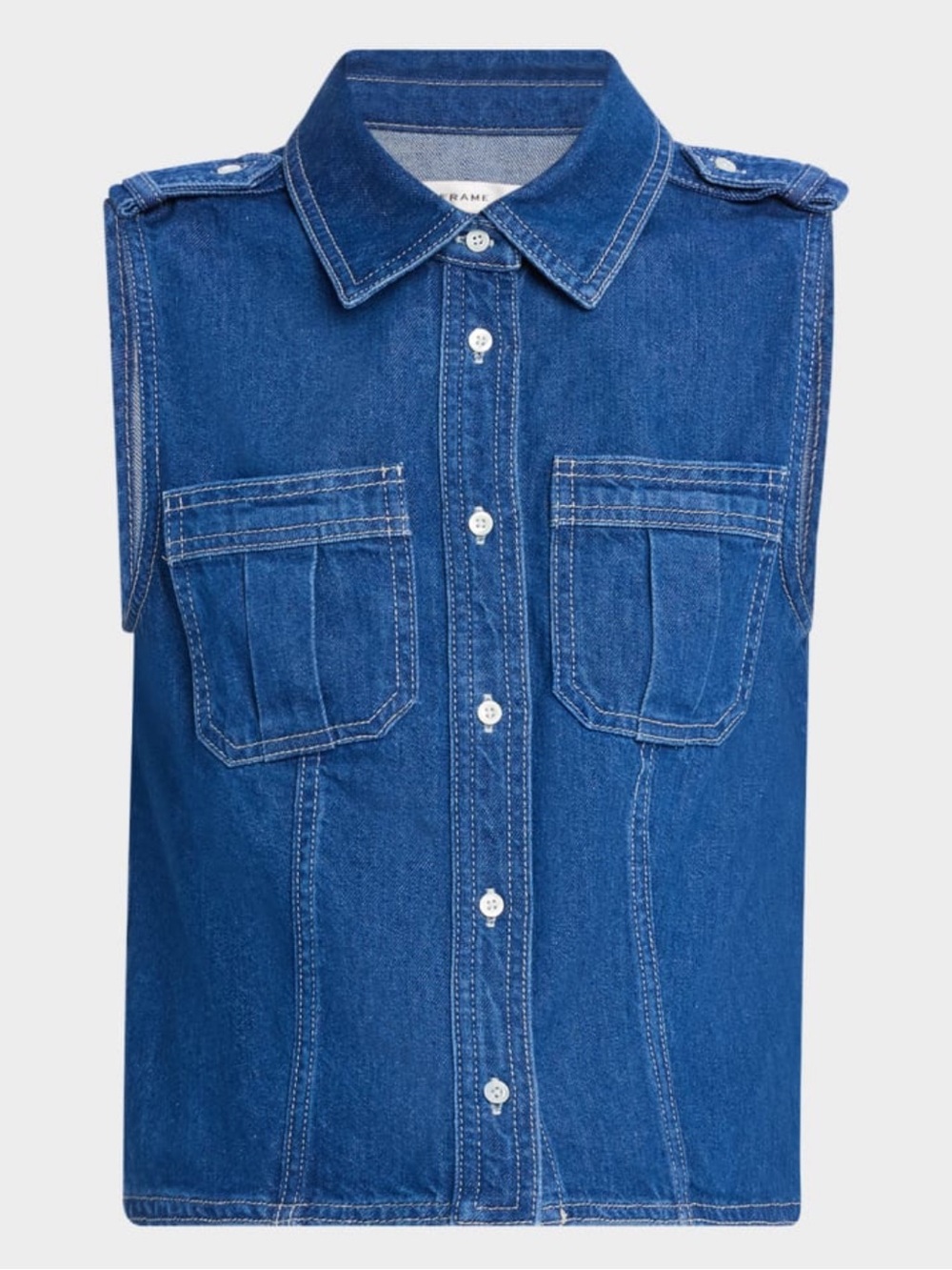 Frame Sleeveless Denim Shirt
